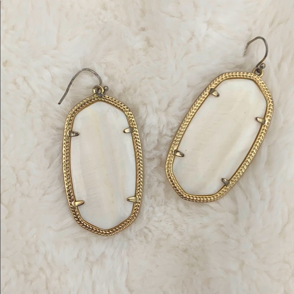 Kendra Scott White + Gold Danielle Earrings